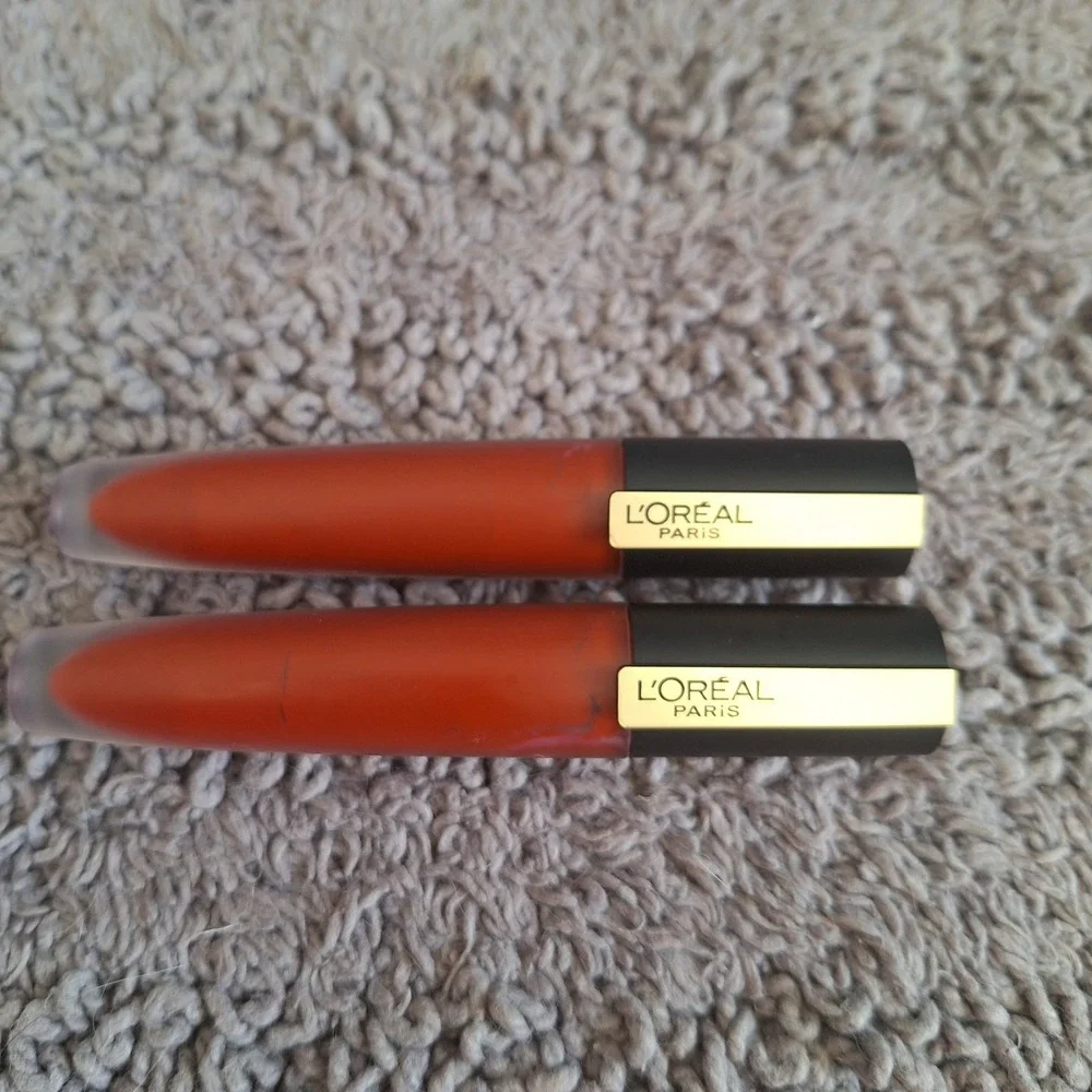 2 Pk L'Oreal Paris Rouge Signature Matte Lip‎ Stain 460 ARMORED Brick Red